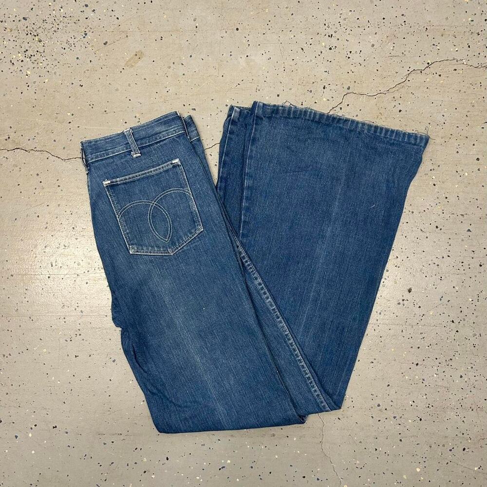 VTG Snapfinger Sportswear Flare Bell Bottom Denim Pants